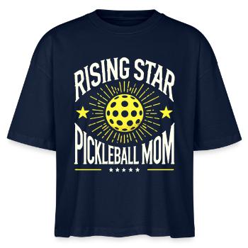 Rising Star Pickleball Mom - Stanley/Stella Nova Women’s Boxy Organic T-Shirt - navy - Front - Anna (173cm)