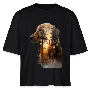 Golden Retriever - Stanley/Stella Frauen Boxy Bio-T-Shirt Nova - Schwarz - Vorne - Anna (173cm)