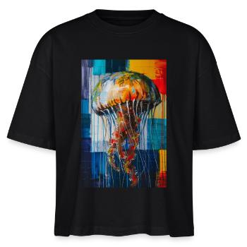 Qualle - Stanley/Stella Frauen Boxy Bio-T-Shirt Nova - Schwarz - Vorne - Anna (173cm)
