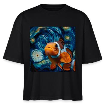 Clownfisch - Stanley/Stella Frauen Boxy Bio-T-Shirt Nova - Schwarz - Vorne - Anna (173cm)