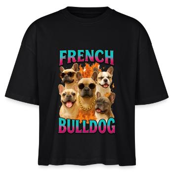 Französische Bulldogge - Stanley/Stella Frauen Boxy Bio-T-Shirt Nova - Schwarz - Vorne - Anna (173cm)