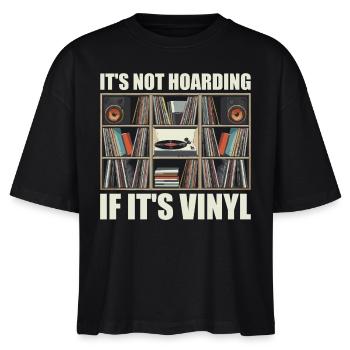 Es ist kein Horten, wenn es Vinyl ist - Stanley/Stella Frauen Boxy Bio-T-Shirt Nova - Schwarz - Vorne - Anna (173cm)