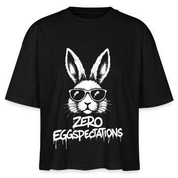 Zero Eggspectations - Stanley/Stella Frauen Boxy Bio-T-Shirt Nova - Schwarz - Vorne - Anna (173cm)