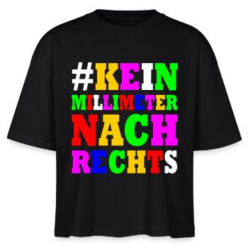 kein millimeter nach rechts - Stanley/Stella Frauen Boxy Bio-T-Shirt Nova - Schwarz - Vorne - Anna (173cm)