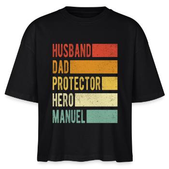 Manuel Name Dad Gift - Stanley/Stella Nova Women’s Boxy Organic T-Shirt - black - Front - Anna (173cm)