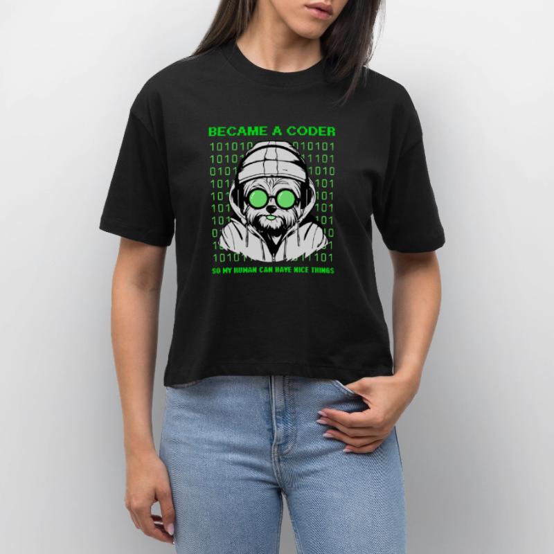 Became a Coder – Hacker Dog Binary Look Stanley/Stella Nova Women’s Boxy Organic T-Shirt