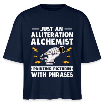 Allitération Alchimiste Poésie Slam - T-shirt bio NOVA Stanley/Stella Femme - marine - Devant - Anna (173cm)