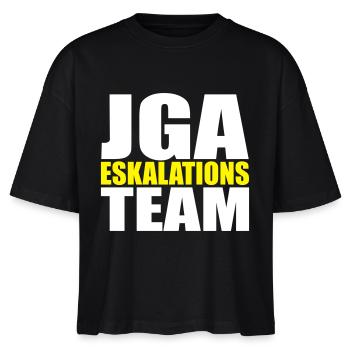 JGA Eskalation Junggesellen-Abschied Fun - Stanley/Stella Frauen Boxy Bio-T-Shirt Nova - Schwarz - Vorne - Anna (173cm)