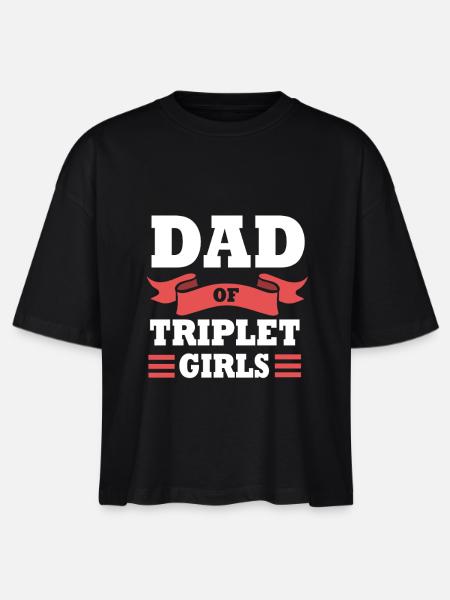 Drillinge Vater Papa - Stanley/Stella Frauen Boxy Bio-T-Shirt Nova - Schwarz