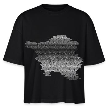 Alle Orte und Gemeinden im Saarland als Karte - Stanley/Stella Frauen Boxy Bio-T-Shirt Nova - Schwarz - Vorne - Anna (173cm)