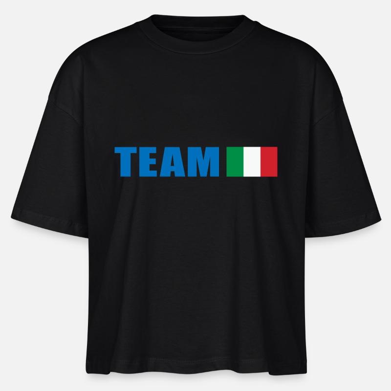 Support-Team Italien - Stanley/Stella Frauen Boxy Bio-T-Shirt Nova - Schwarz