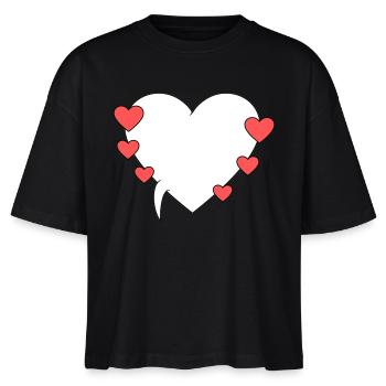 Speech Bubble with Hearts 3 - Stanley/Stella Nova Women’s Boxy Organic T-Shirt - black - Front - Anna (173cm)
