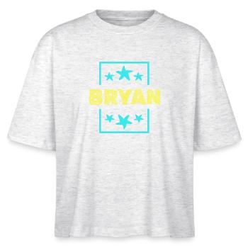 Geschenk für Bryan - Stanley/Stella Frauen Boxy Bio-T-Shirt Nova - Weiß meliert - Vorne - Anna (173cm)