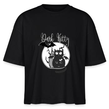 Dark Kitty... black gothic cat with bat - Stanley/Stella Nova Women’s Boxy Organic T-Shirt - black - Front - Anna (173cm)