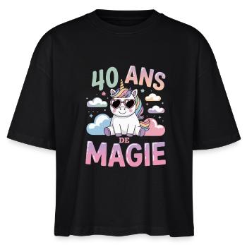 40 ans de magie - T-shirt bio NOVA Stanley/Stella Femme - noir - Devant - Anna (173cm)