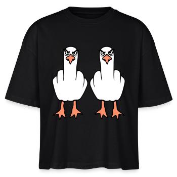 2 Seagulls Doigt d’honneur Insulte Stinkfinger Équipe - T-shirt bio NOVA Stanley/Stella Femme - noir - Devant - Anna (173cm)