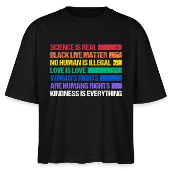 Rainbow Regenbogen Lesbe Pride LGBTQ - Stanley/Stella Frauen Boxy Bio-T-Shirt Nova - Schwarz - Vorne - Anna (173cm)