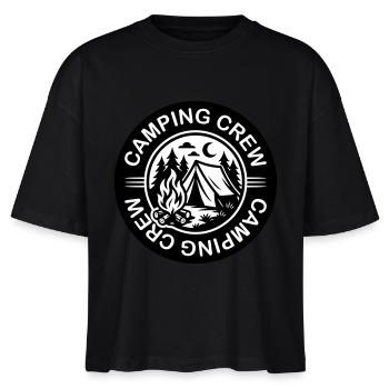 Camping Crew Zelt Lagerfeuer - Stanley/Stella Frauen Boxy Bio-T-Shirt Nova - Schwarz - Vorne - Anna (173cm)