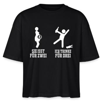 Ich trinke für drei - Stanley/Stella Frauen Boxy Bio-T-Shirt Nova - Schwarz - Vorne - Anna (173cm)