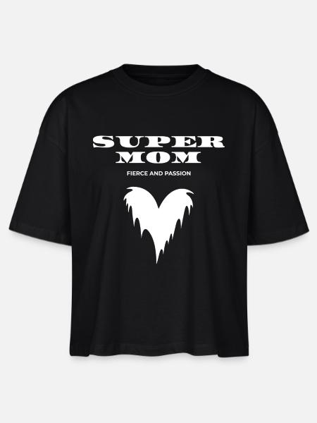 SuperMom - Stanley/Stella Frauen Boxy Bio-T-Shirt Nova - Schwarz