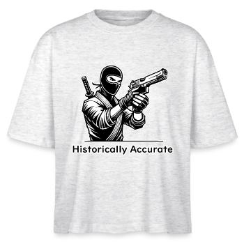 Ninja Assassin avec une arme à feu - Historiquement exact - T-shirt bio NOVA Stanley/Stella Femme - blanc chiné - Devant - Anna (173cm)