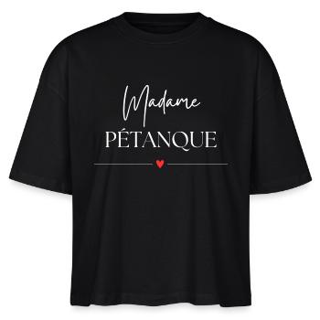Madame Pétanque - Stanley/Stella Frauen Boxy Bio-T-Shirt Nova - Schwarz - Vorne - Anna (173cm)