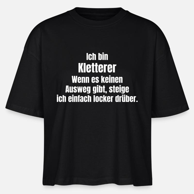 Ich bin Kletterer - Stanley/Stella Frauen Boxy Bio-T-Shirt Nova - Schwarz