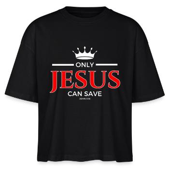 Jesus retten - Stanley/Stella Frauen Boxy Bio-T-Shirt Nova - Schwarz - Vorne - Anna (173cm)
