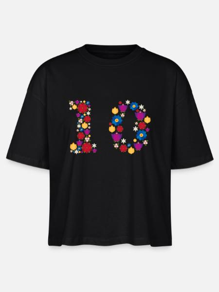 Flowers 10 - Stanley/Stella Frauen Boxy Bio-T-Shirt Nova - Schwarz