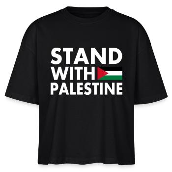 Palestina - Stanley/Stella Frauen Boxy Bio-T-Shirt Nova - Schwarz - Vorne - Anna (173cm)