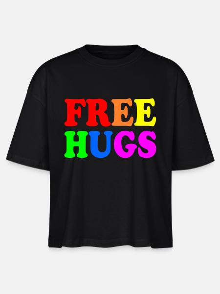 Free hugs - Stanley/Stella Frauen Boxy Bio-T-Shirt Nova - Schwarz