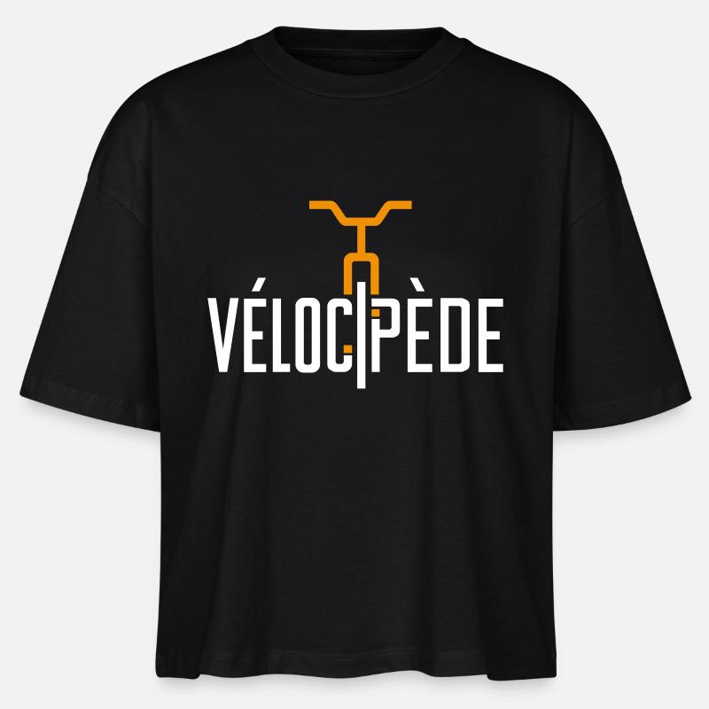 Velocipede Bicycle Icon - Stanley/Stella Nova Women’s Boxy Organic T-Shirt - black
