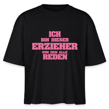 Beruf Erzieher - Stanley/Stella Frauen Boxy Bio-T-Shirt Nova - Schwarz - Vorne - Anna (173cm)