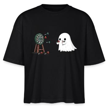 Geist Dartspieler Kostüm Halloween - Stanley/Stella Frauen Boxy Bio-T-Shirt Nova - Schwarz - Vorne - Anna (173cm)