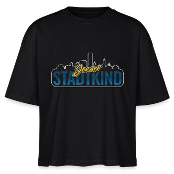Jenaer Stadtkind - Stanley/Stella Frauen Boxy Bio-T-Shirt Nova - Schwarz - Vorne - Anna (173cm)