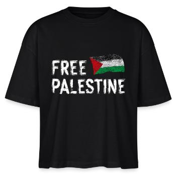 Free Palestine - Stanley/Stella Nova Women’s Boxy Organic T-Shirt - black - Front - Anna (173cm)