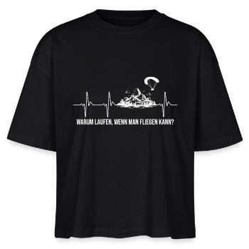 Warum Laufen Wenn Man Fliegen Kann Paragleiter - Stanley/Stella Frauen Boxy Bio-T-Shirt Nova - Schwarz - Vorne - Anna (173cm)