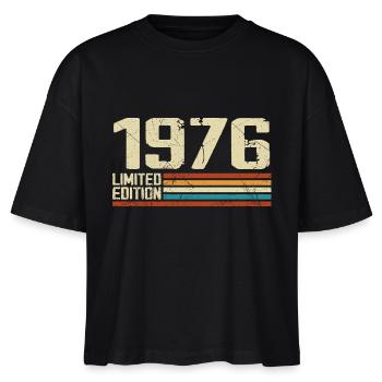 Vintage 1976 Anniversaire Rétro - Né en 1976 - T-shirt bio NOVA Stanley/Stella Femme - noir - Devant - Anna (173cm)
