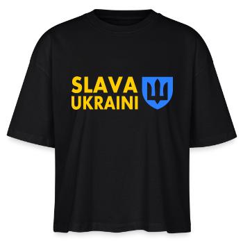 Slava ukraini - T-shirt bio NOVA Stanley/Stella Femme - noir - Devant - Anna (173cm)