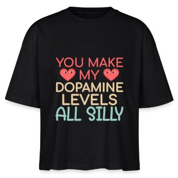 Apotheke Valentinstag Dopamine Levels - Stanley/Stella Frauen Boxy Bio-T-Shirt Nova - Schwarz - Vorne - Anna (173cm)