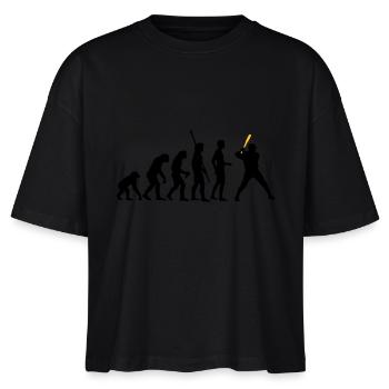 evolution_baseball_2c - Stanley/Stella Frauen Boxy Bio-T-Shirt Nova - Schwarz - Vorne - Anna (173cm)