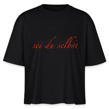 sei du selbst - Stanley/Stella Frauen Boxy Bio-T-Shirt Nova - Schwarz - Vorne - Anna (173cm)