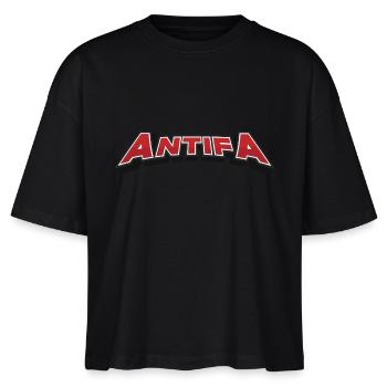 ANTIFA Streetwear - T-shirt bio NOVA Stanley/Stella Femme - noir - Devant - Anna (173cm)