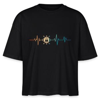 Retro Heartbeat Cyber Security - Stanley/Stella Nova Women’s Boxy Organic T-Shirt - black - Front - Anna (173cm)