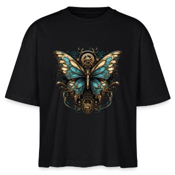 Steampunk Schmetterling - Stanley/Stella Frauen Boxy Bio-T-Shirt Nova - Schwarz - Vorne - Anna (173cm)