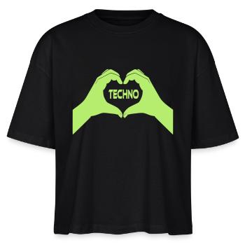 I Love Techno - Stanley/Stella Frauen Boxy Bio-T-Shirt Nova - Schwarz - Vorne - Anna (173cm)