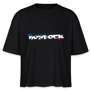 Rostock Graffiti - Stanley/Stella Frauen Boxy Bio-T-Shirt Nova - Schwarz - Vorne - Anna (173cm)