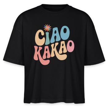 Ciao Kakao - Stanley/Stella Frauen Boxy Bio-T-Shirt Nova - Schwarz - Vorne - Anna (173cm)