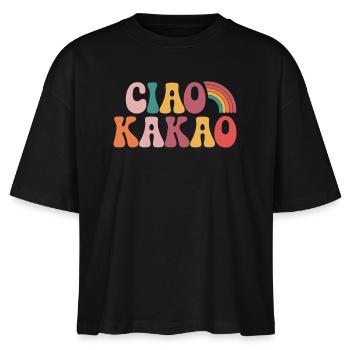 Ciao Kakao - Stanley/Stella Frauen Boxy Bio-T-Shirt Nova - Schwarz - Vorne - Anna (173cm)