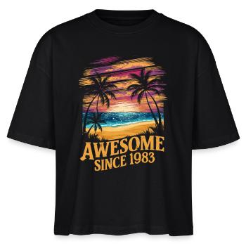 Génial depuis 1983 Plage Coucher de soleil - T-shirt bio NOVA Stanley/Stella Femme - noir - Devant - Anna (173cm)